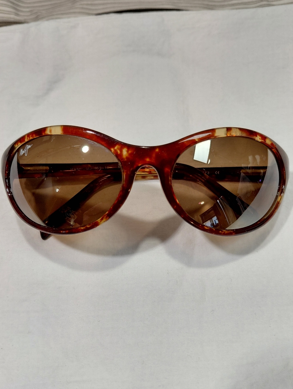 Maui Jim Regatta Brown Tortoiseshell Oval Women Sunglasses Frames Made In Japan.